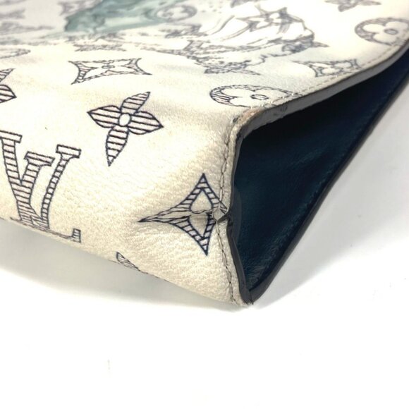 LOUIS VUITTON White Monogram Leather Pouch - Picture 8 of 15